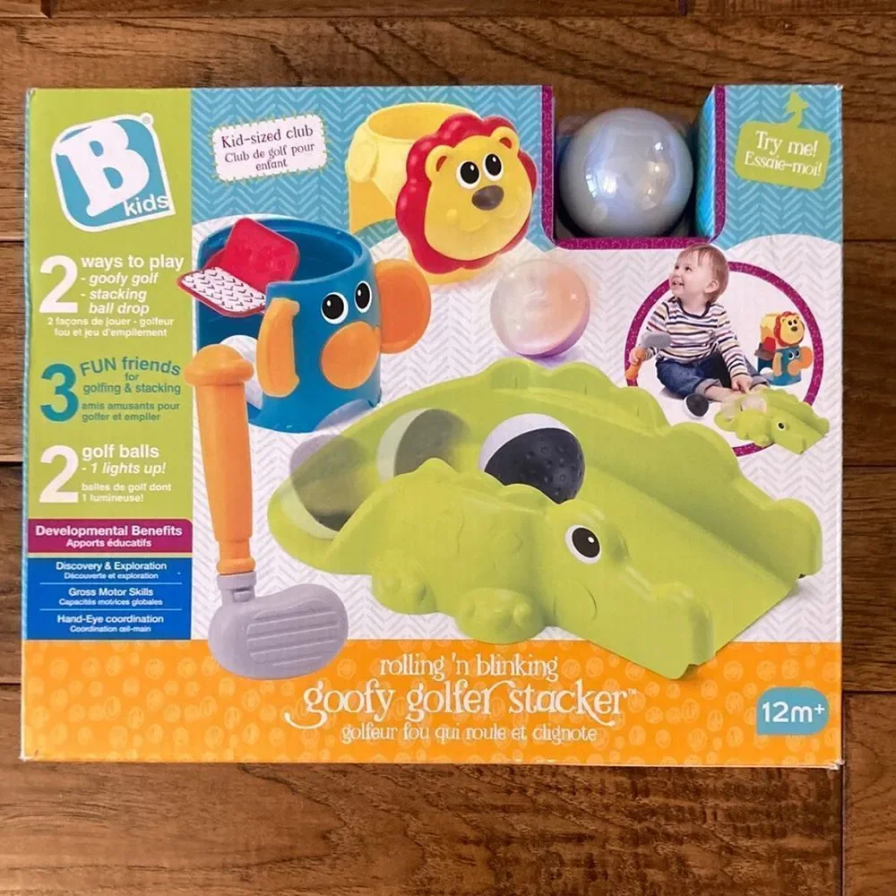 B kids baby goofy golfer stacker mini golf putting learning game toy 12 months +